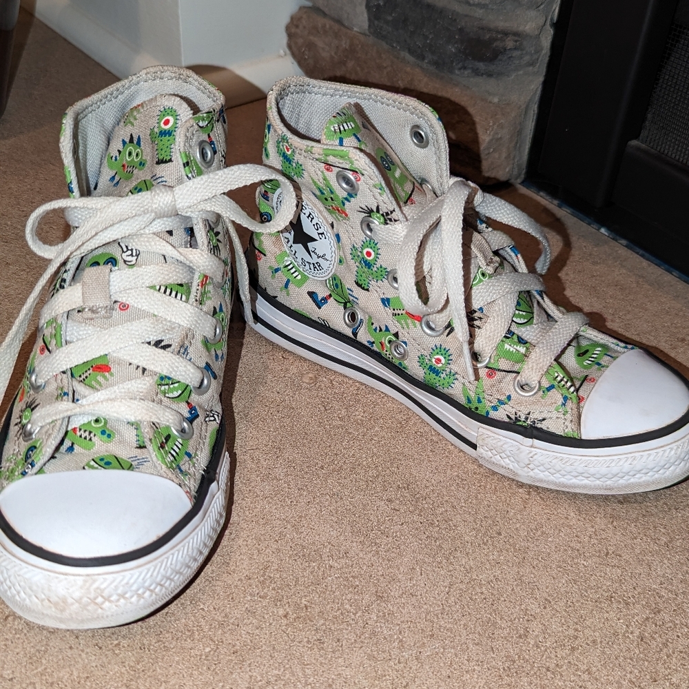 Converse Chuck Taylor All Star youth high tops. Monster print, youth size 12